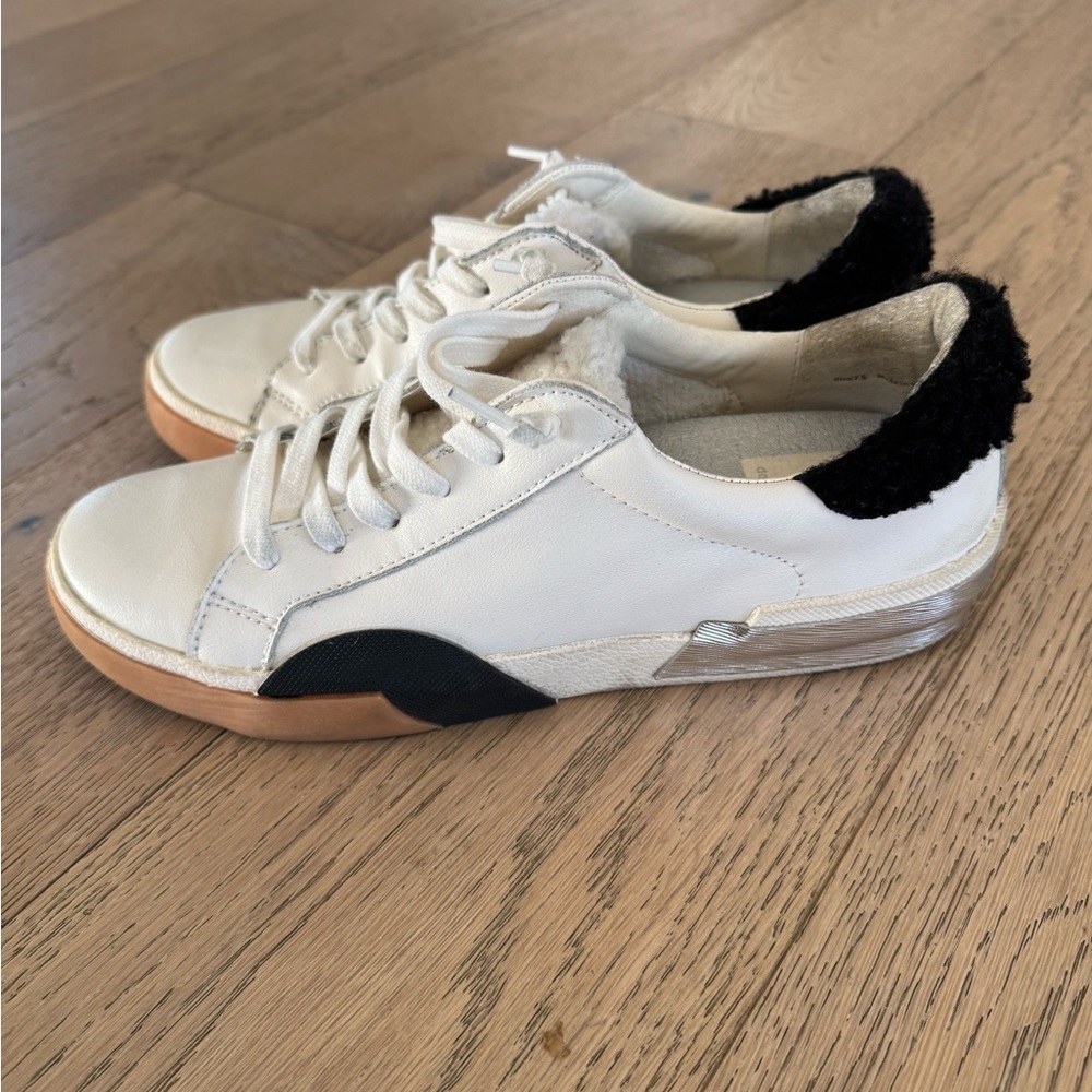 Dolce Vita Zina Sneakers White Black Shepra Size 7.5